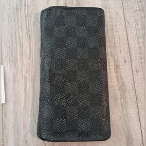 Louis Vuitton Slim Unisex Graphite/Black Brazza Damier Canvas Long Wallet Bifold